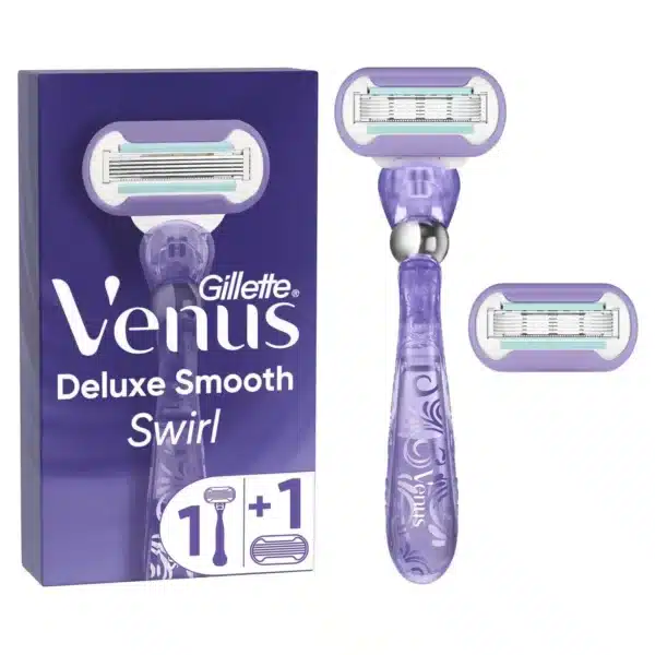Rasoir femme rechargeable Venus Deluxe Smooth Swirl 5 lames + 2 recharges - GILLETTE