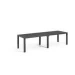 Table de Jardin Modulable 2 Plateaux 147x90cm Résine Aspect Bois Gris Graphite Julie KETER – Image 2