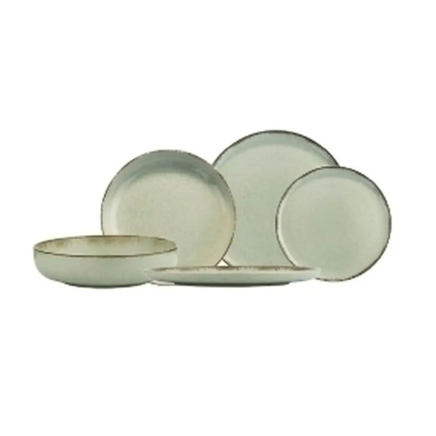 3616479615675 Service vaisselle Mood grès 12 pièces 4 personnes vert d'eau - CARREFOUR HOME – Image 1