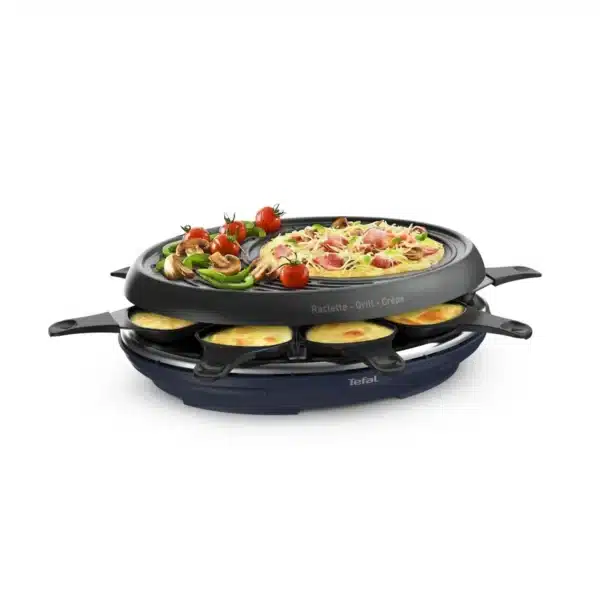 Appareil à raclette 8 personnes gril et crêpière Colormania RE310412 Bleu - TEFAL