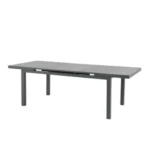 Table de Jardin Extensible 180/240x100cm Aluminium Gris foncé Verre Canberra HYBA