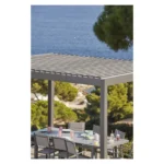 Table de Jardin Extensible 180/240x100cm Aluminium Gris foncé Verre Canberra HYBA – Image 4