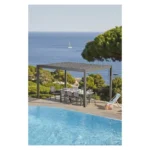 Table de Jardin Extensible 180/240x100cm Aluminium Gris foncé Verre Canberra HYBA – Image 3