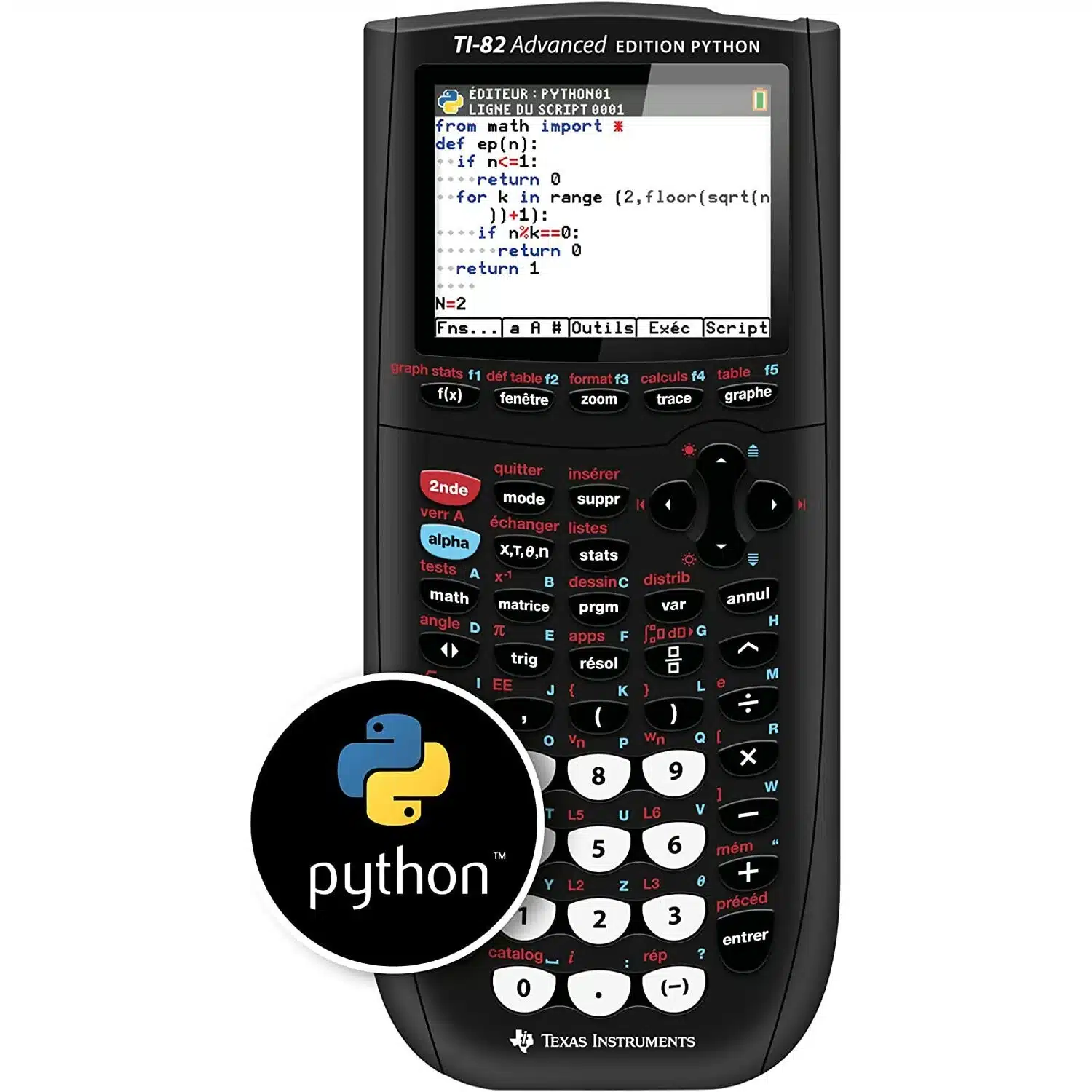 3243480106900 Calculatrice graphique TI-82 Advanced Edition Python TEXAS INSTRUMENTS – Image 1