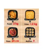 Friteuse sans huile AirFryer Easy Fry EZ855BF0 7L 8 programmes Noir - MOULINEX – Image 3