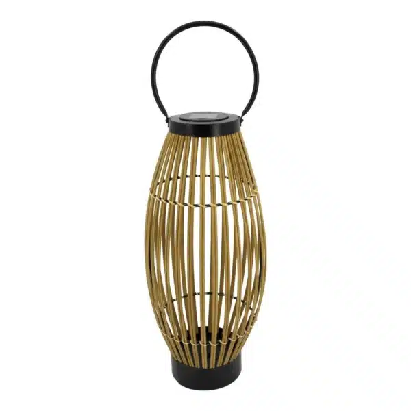 Lanterne solaire bambou H62 cm LED blanc chaud extérieur - CARREFOUR
