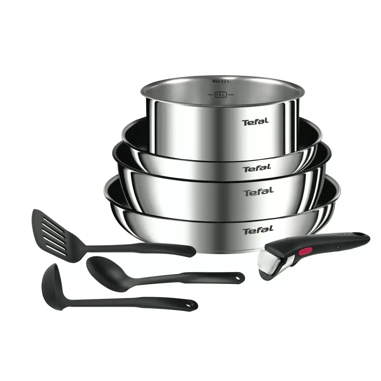 3168430338999 Batterie de cuisine Ingenio Emotion Lot 8 pièces Induction Empilable Revêtement antiadhésif L8978S04 TEFAL – Image 1