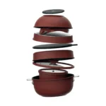 Batterie de Cuisine Oeuf Rouge - 10 Pièces Empilables Aluminium Revêtement Anti-adhésif Tous Feux Dont Induction - MASTERPRO