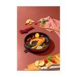 Batterie de Cuisine Oeuf Rouge - 10 Pièces Empilables Aluminium Revêtement Anti-adhésif Tous Feux Dont Induction - MASTERPRO – Image 5