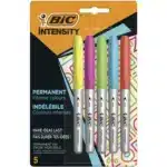Marqueur permanent coloris assortis intense x5 BIC