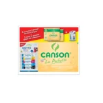 Papier dessin 12 feuilles blanches 24x32 224gr X2 + 5 tubes Giotto CANSON