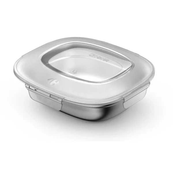 Boîte de conservation micro-ondable 1,1L taille M Inox + couvercle CARREFOUR