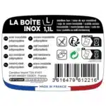 Boîte de conservation micro-ondable 1,1L taille L Inox + couvercle CARREFOUR – Image 4