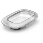 Boîte de conservation micro-ondable 1,1L taille L Inox + couvercle CARREFOUR