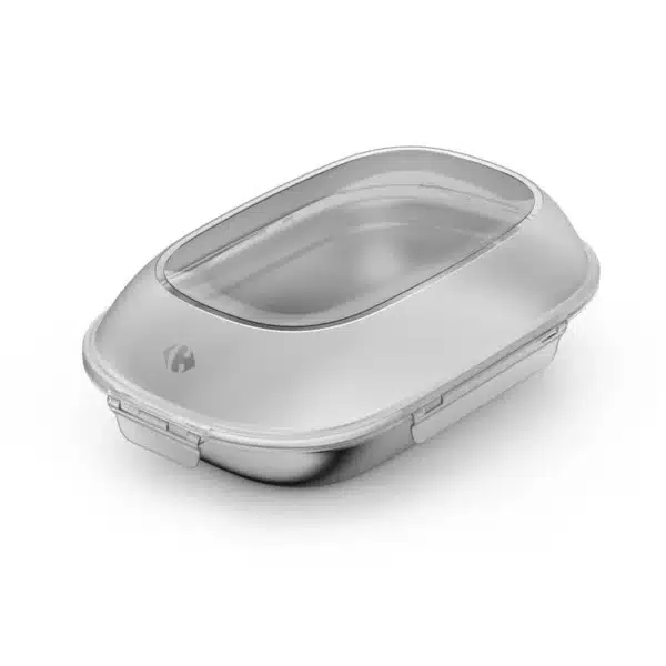 Boîte de conservation micro-ondable 2,4L taille XL Inox + couvercle CARREFOUR