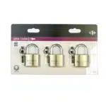 Lot de 3 cadenas laiton 40 mm – Haute sécurité – X3 LOCK