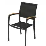 Fauteuil de jardin Empilable Aluminium Noir Gaya HYBA