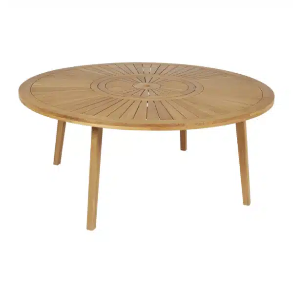 Table de Jardin Ronde 5/8 personnes en Bois Teck FSC avec plateau tournant Bornéo HYBA