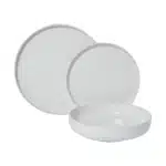 Service à Vaisselle 12 pièces Blanc en Grès CARREFOUR HOME