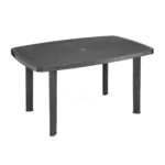 Table de Jardin 137x85cm Plastique Gris Anthracite Faro