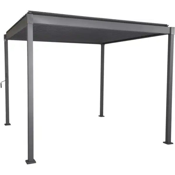 Pergola Bioclimatique Autoportante 3x3m à Lame Orientable Gris Anthracite Toscana