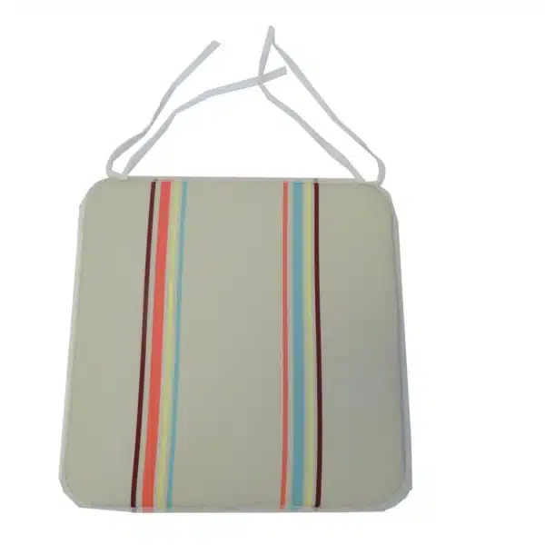 Galette de chaise carrée rayée