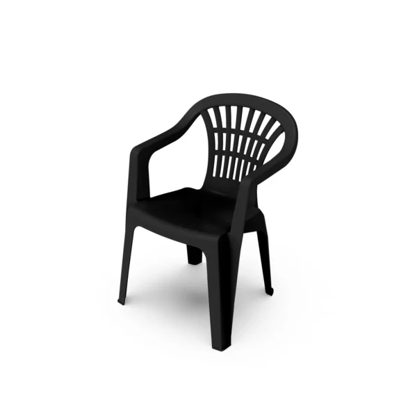 Fauteuil de jardin empilable plastique gris anthracite Lyra