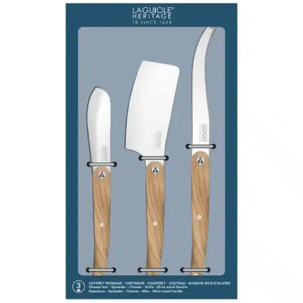Coffret fromage 3 pièces bois d’olivier
