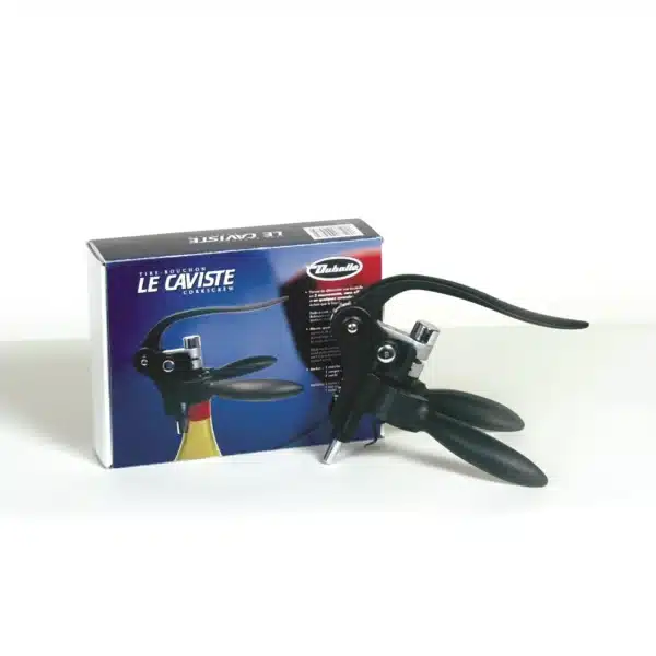 Tire-bouchon à crémaillère Le Caviste métal noir avec coupe-capsule - DUHALLE