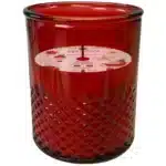 Verre photophore ciselé rouge