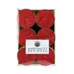 Bougie chauffe plats Rouge Pailletée x6 AMBIANCES DEVINEAU