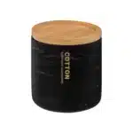 Pot À Cotons Noir Léa Couvercle Hévéa Effet Marbre - 5five