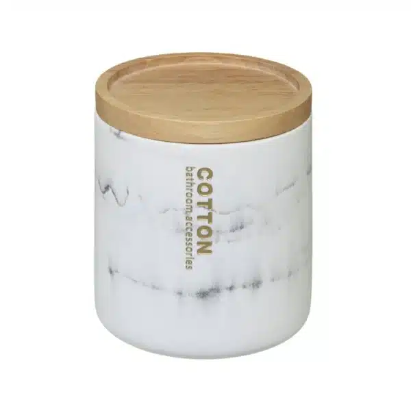 Pot À Cotons Léa Blanc Effet Marbre - 5five
