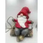 Gnome sur bûche. 42cm. rouge CARREFOUR
