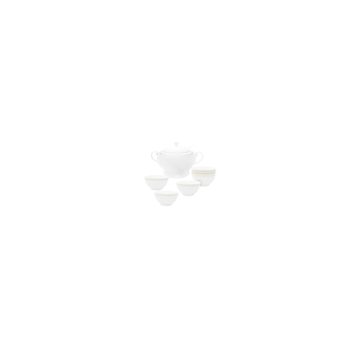 3616957648225 Service à soupe 8 pièces Blanc CARREFOUR HOME – Image 1