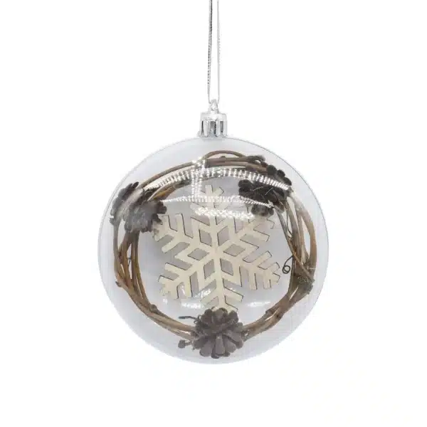 Boule avec Flocon de Neige 8 cm Transparent CARREFOUR