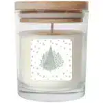 Bougie verre déco sapin vert