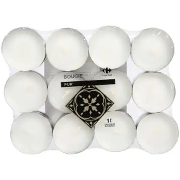 24 bougies chauffe-plats godet vert