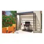 Tonnelle de Jardin Bioclimatique à Volet en Acier 262x150 m Gris HYBA – Image 2
