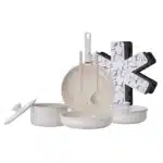 Set de cuisson 12 pièces beige Céramique Revêtement Anti-adhésif Tous Feux Dont Induction CARREFOUR HOME
