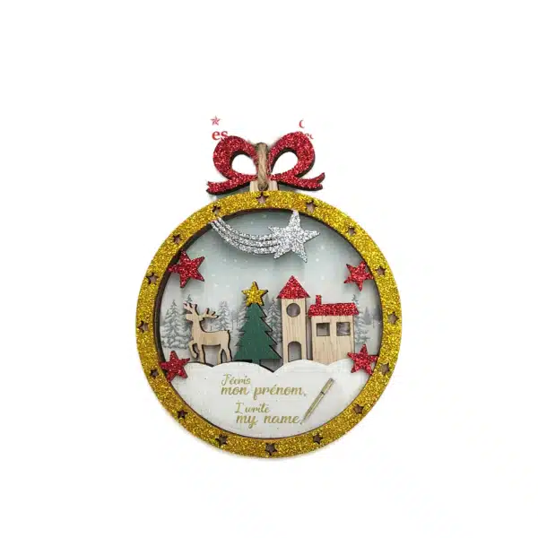 Décoration de Noël prénom en bois MYWOODY.N
