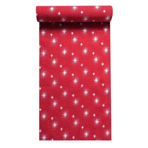 Chemin de table en Tissu Nuit Etincelante Rouge 28 x 400 cm MESA BELLA