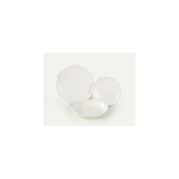 Service à vaisselle 18 pièces Romeo en porcelaine blanc - CARREFOUR HOME
