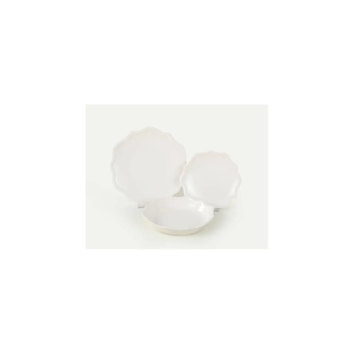 3616958001067 Service à vaisselle 18 pièces Romeo en porcelaine blanc - CARREFOUR HOME – Image 1