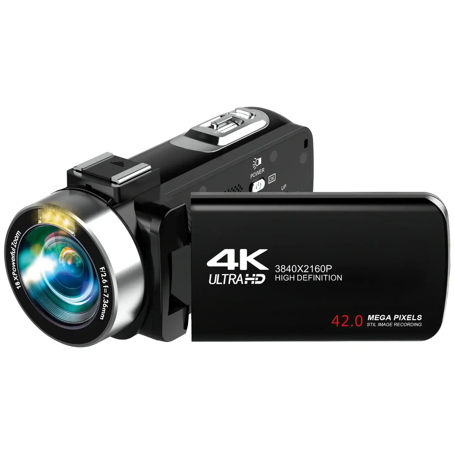 3666630006002 Caméscope Numérique 4K 42 Mégapixels avec Lumière LED – LEDWOOD – Image 1