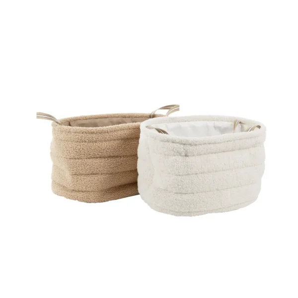 Panières Bouclette Teddy Beige, Lot de 2 – Générique