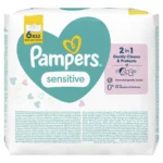 Lingettes bébé Sensitive lot de 6 x 52 (312 lingettes) sans parfum - PAMPERS – Image 4