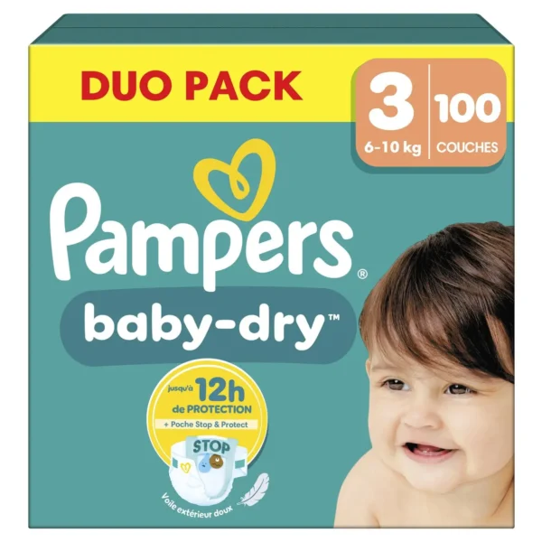 Couches Baby-Dry 6-10kg Taille 3 – PAMPERS