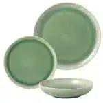 Service à vaisselle Pearl 12 pièces en grès vert – CARREFOUR HOME