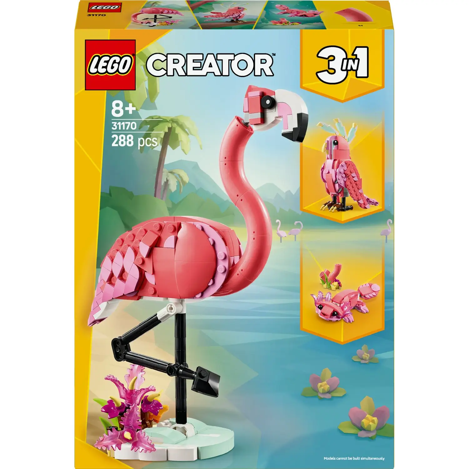5702017822457 Set de construction Creator Animaux Sauvages : Flamant Rose 3-en-1 – LEGO – Image 1